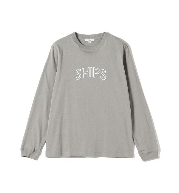 SHIPS for women「【WEB限定】 SHIPS ラウンド プリント ロゴ ロングスリーブ TEE」|Tシャツ・カットソー|