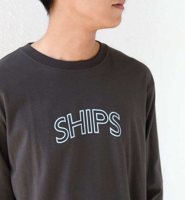SHIPS for women「【WEB限定】 SHIPS ラウンド プリント ロゴ ロングスリーブ TEE」|Tシャツ・カットソー|