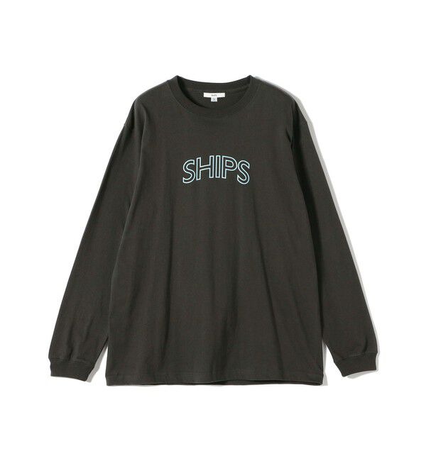 SHIPS for women「【WEB限定】 SHIPS ラウンド プリント ロゴ ロングスリーブ TEE」|Tシャツ・カットソー|