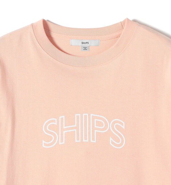 SHIPS for women「【WEB限定】 SHIPS ラウンド プリント ロゴ ロングスリーブ TEE」|Tシャツ・カットソー|