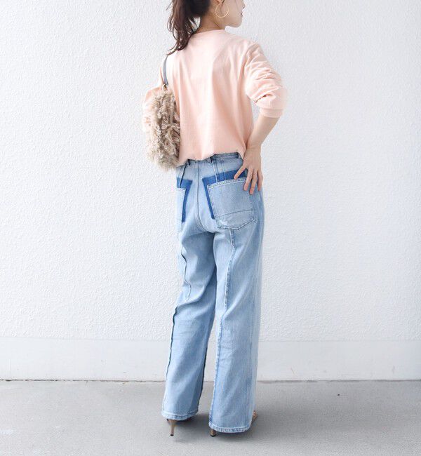 SHIPS for women「【WEB限定】 SHIPS ラウンド プリント ロゴ ロングスリーブ TEE」|Tシャツ・カットソー|