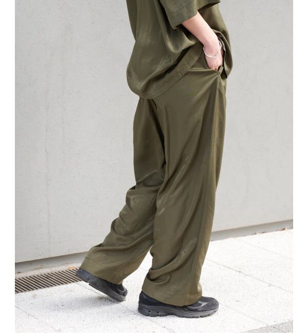 OUTDOOR PRODUCTS Usual Things「ヴィンテージサテンタンブラーイージーパンツ　セットアップ対応」|スラックス|