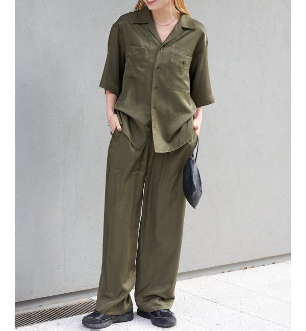 OUTDOOR PRODUCTS Usual Things「ヴィンテージサテンタンブラーイージーパンツ　セットアップ対応」|スラックス|