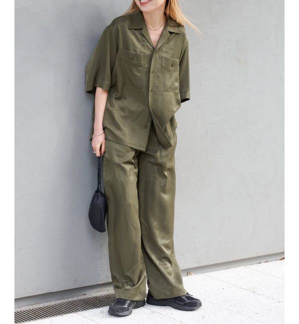 OUTDOOR PRODUCTS Usual Things「ヴィンテージサテンタンブラーイージーパンツ　セットアップ対応」|スラックス|