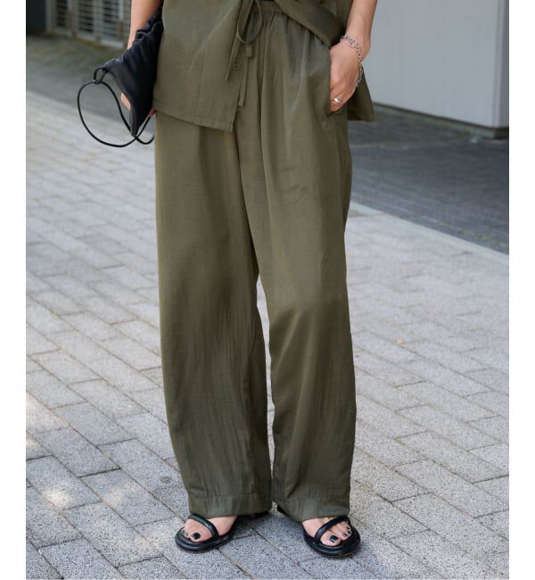 OUTDOOR PRODUCTS Usual Things「ヴィンテージサテンタンブラーイージーパンツ　セットアップ対応」|スラックス|