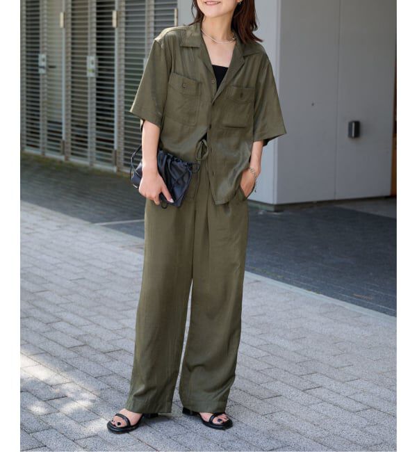 OUTDOOR PRODUCTS Usual Things「ヴィンテージサテンタンブラーイージーパンツ　セットアップ対応」|スラックス|