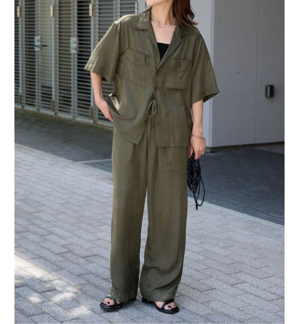 OUTDOOR PRODUCTS Usual Things「ヴィンテージサテンタンブラーイージーパンツ　セットアップ対応」|スラックス|