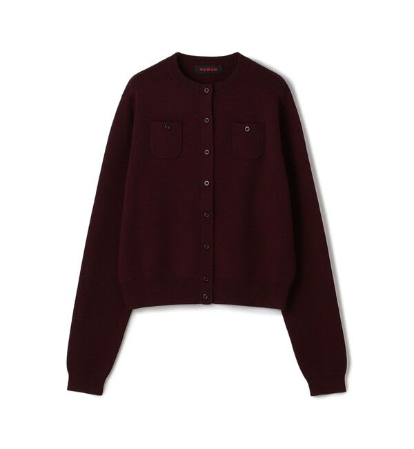 CABaN「コットンカシミヤ クルーネックカーディガン」|カーディガン|39 ボルドー