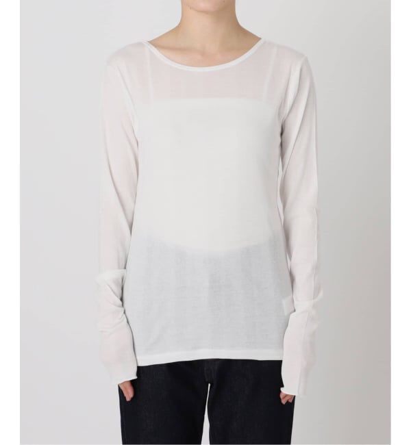 SLOBE IENA「《追加8》miller SLOBE別注 SHEER RIB クルーネック」|Tシャツ・カットソー|