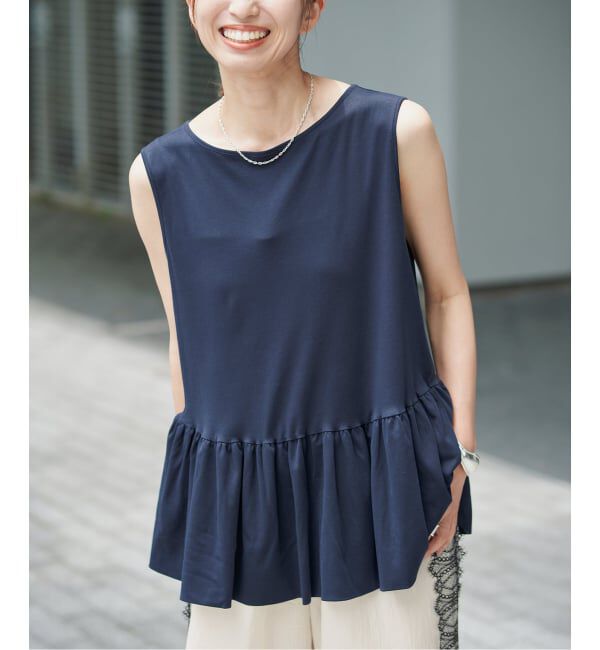 VERMEIL par iena「ペプラム ノースリーブプルオーバー」|Tシャツ・カットソー|