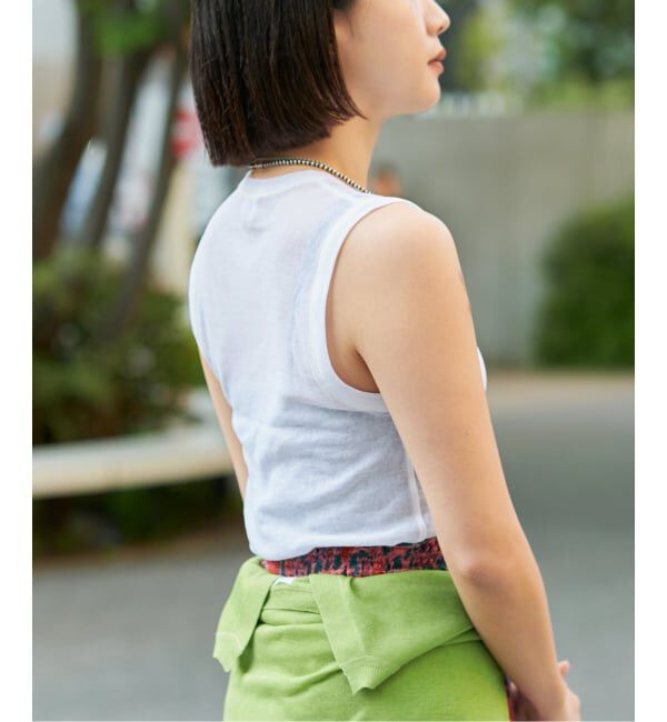IENA LA BOUCLE「IENA LA BOUCLE 水撚りガスフライスノースリーブ」|タンクトップ|