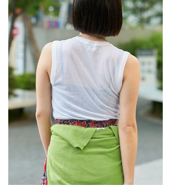 IENA LA BOUCLE「IENA LA BOUCLE 水撚りガスフライスノースリーブ」|タンクトップ|