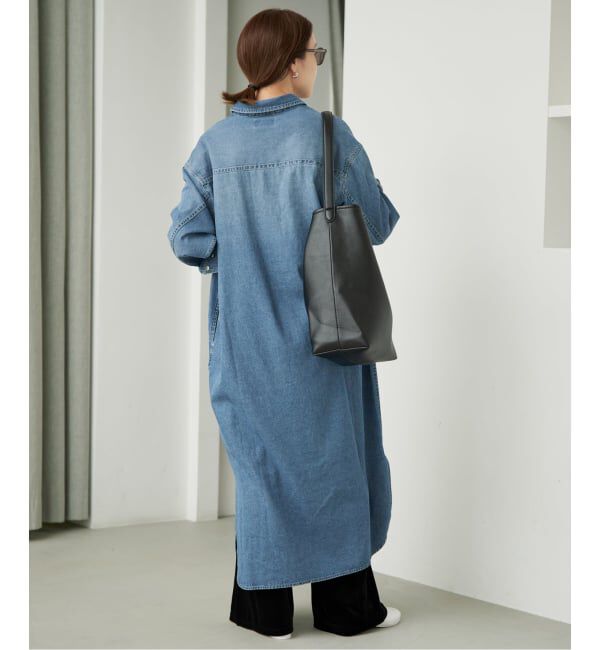 SLOBE IENA「《シリーズあり/予約》LEDENIM BDU デニムシャツワンピース」|ワンピース|