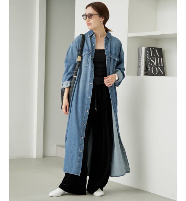 SLOBE IENA「《シリーズあり/予約》LEDENIM BDU デニムシャツワンピース」|ワンピース|