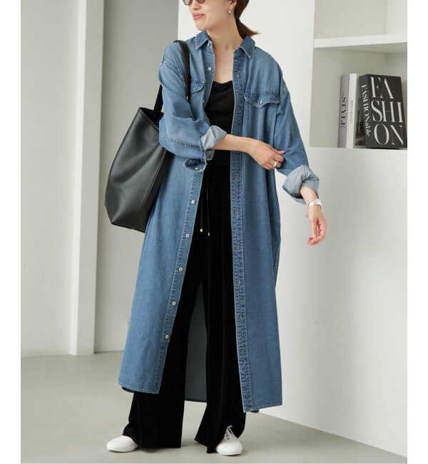 SLOBE IENA「《シリーズあり/予約》LEDENIM BDU デニムシャツワンピース」|ワンピース|