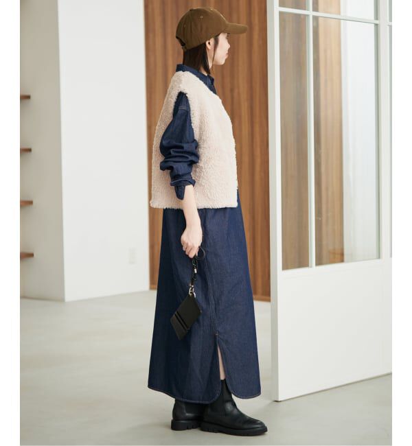 SLOBE IENA「《シリーズあり/予約》LEDENIM BDU デニムシャツワンピース」|ワンピース|