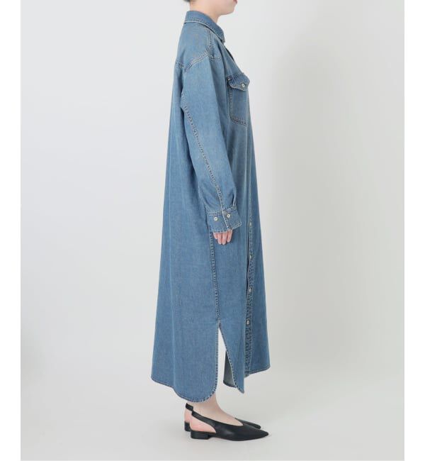 SLOBE IENA「《シリーズあり/予約》LEDENIM BDU デニムシャツワンピース」|ワンピース|