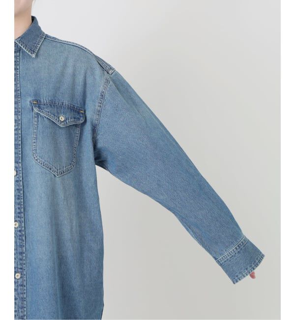 SLOBE IENA「《シリーズあり/予約》LEDENIM BDU デニムシャツワンピース」|ワンピース|