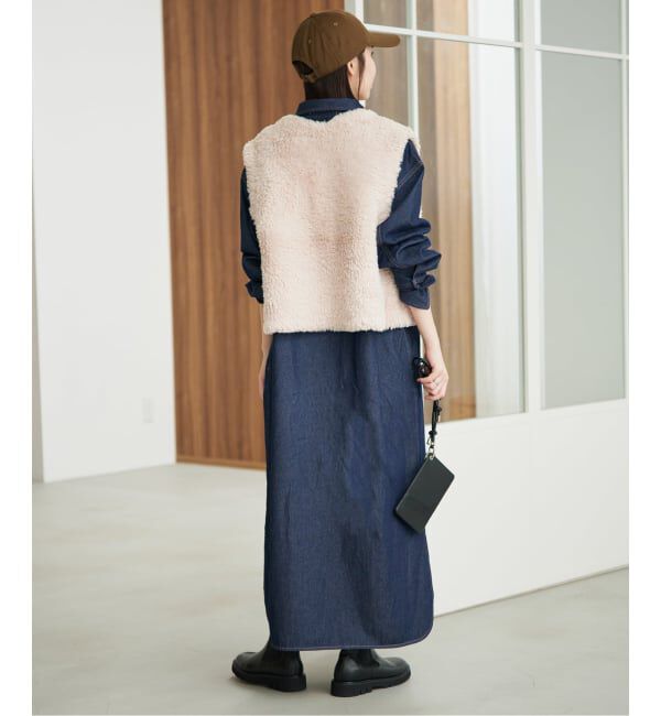 SLOBE IENA「《シリーズあり/予約》LEDENIM BDU デニムシャツワンピース」|ワンピース|