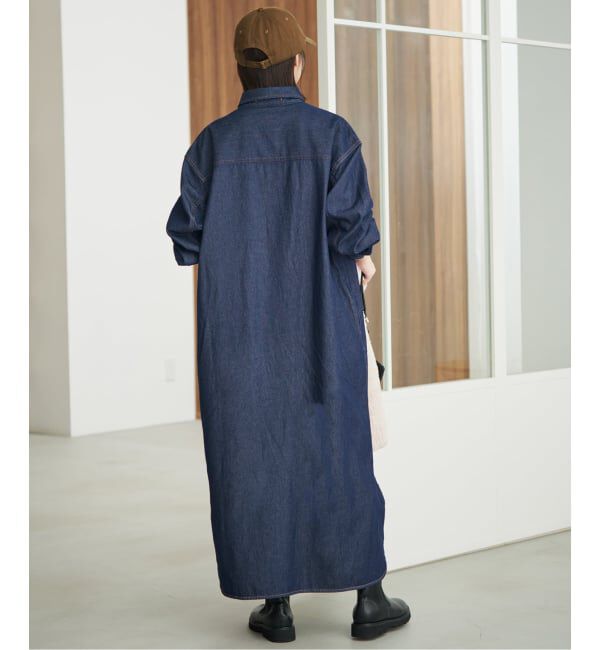 SLOBE IENA「《シリーズあり/予約》LEDENIM BDU デニムシャツワンピース」|ワンピース|