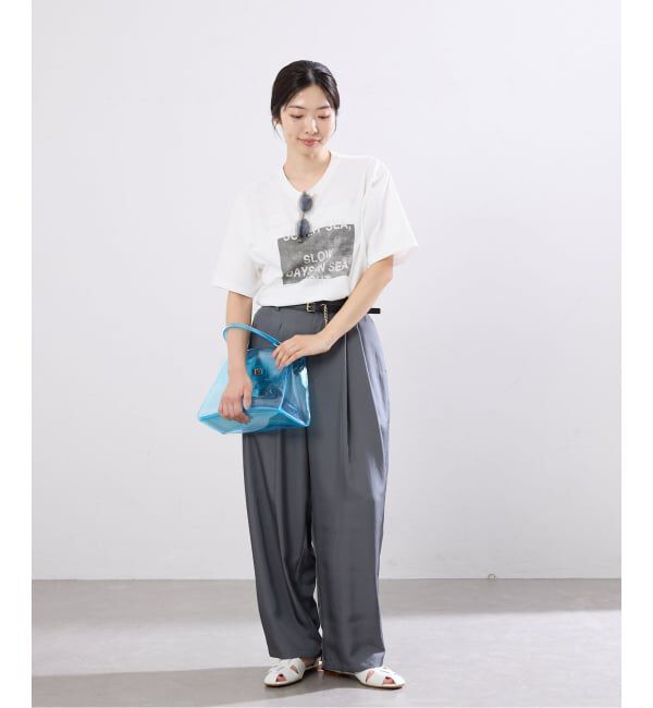 IENA「《WEB限定/追加》コットンフォトプリント ロゴTシャツ」|Tシャツ・カットソー|