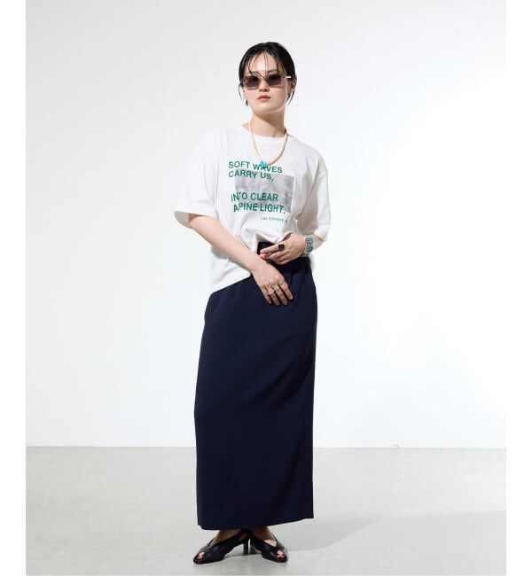 IENA「《WEB限定/追加》コットンフォトプリント ロゴTシャツ」|Tシャツ・カットソー|