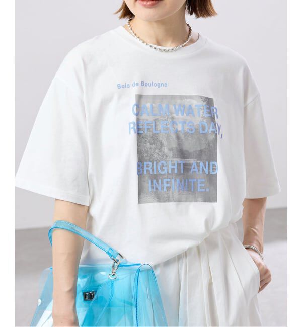 IENA「《WEB限定/追加》コットンフォトプリント ロゴTシャツ」|Tシャツ・カットソー|