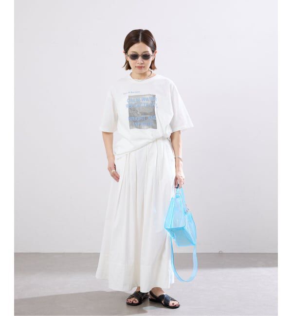 IENA「《WEB限定/追加》コットンフォトプリント ロゴTシャツ」|Tシャツ・カットソー|