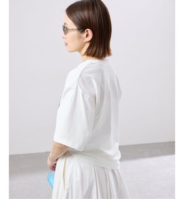 IENA「《WEB限定/追加》コットンフォトプリント ロゴTシャツ」|Tシャツ・カットソー|