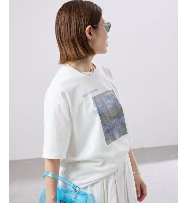 IENA「《WEB限定/追加》コットンフォトプリント ロゴTシャツ」|Tシャツ・カットソー|