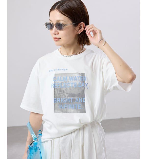 IENA「《WEB限定/追加》コットンフォトプリント ロゴTシャツ」|Tシャツ・カットソー|