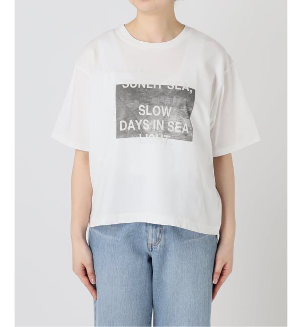 IENA「《WEB限定/追加》コットンフォトプリント ロゴTシャツ」|Tシャツ・カットソー|