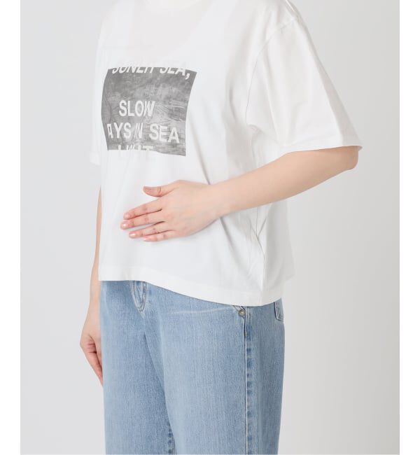 IENA「《WEB限定/追加》コットンフォトプリント ロゴTシャツ」|Tシャツ・カットソー|