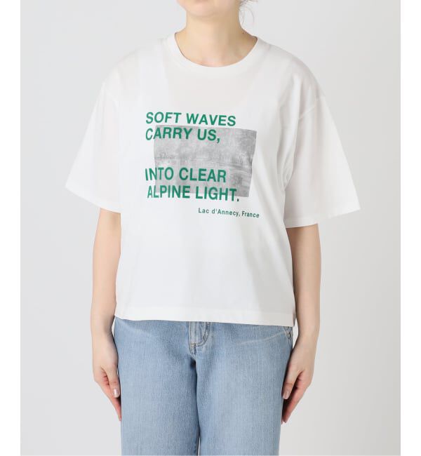 IENA「《WEB限定/追加》コットンフォトプリント ロゴTシャツ」|Tシャツ・カットソー|