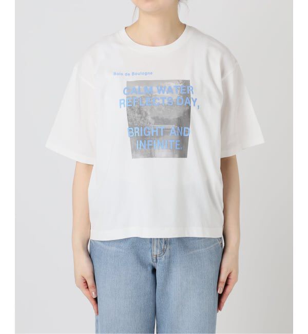 IENA「《WEB限定/追加》コットンフォトプリント ロゴTシャツ」|Tシャツ・カットソー|