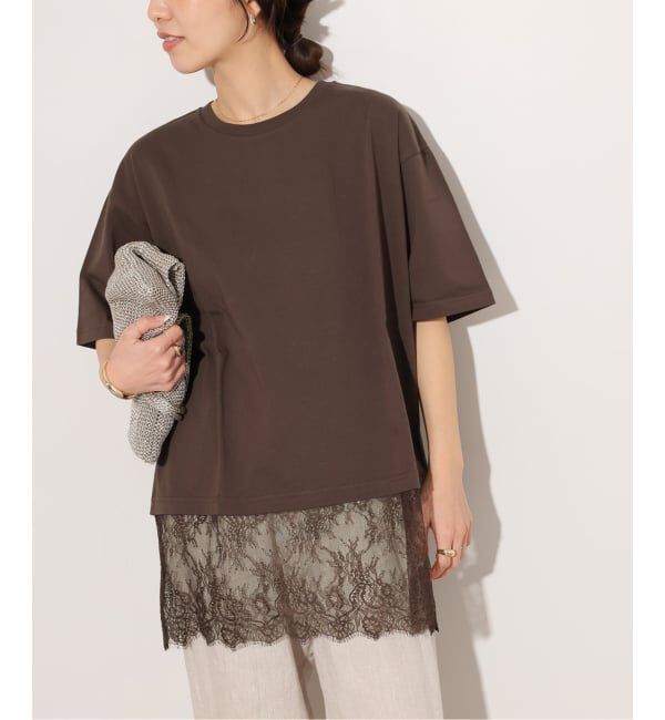 JOURNAL STANDARD relume「レースヘムTEE」|Tシャツ・カットソー|ブラウン