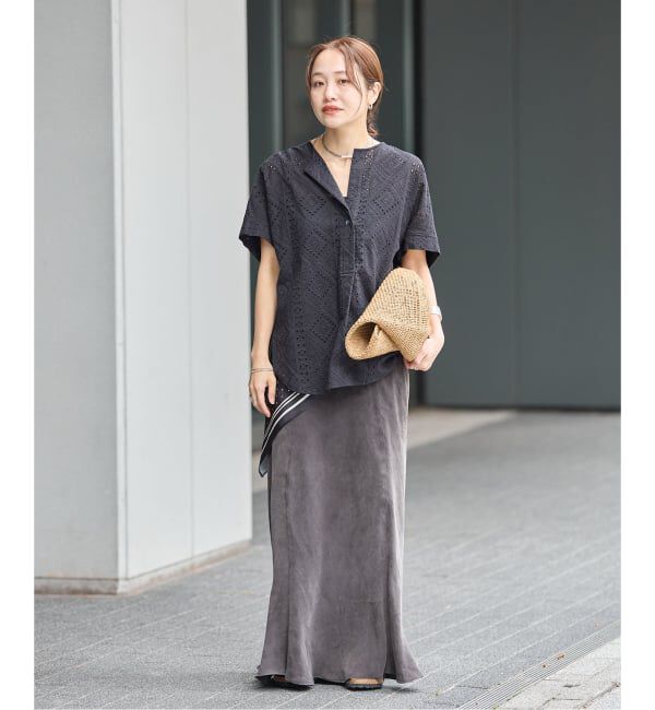 JOURNAL STANDARD「カットワークレースノーカラーブラウス」|シャツ・ブラウス|