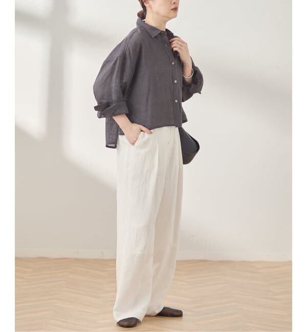 journal standard L'essage「ヨーロピアンフラックス刺繍ショートシャツ 2」|シャツ・ブラウス|