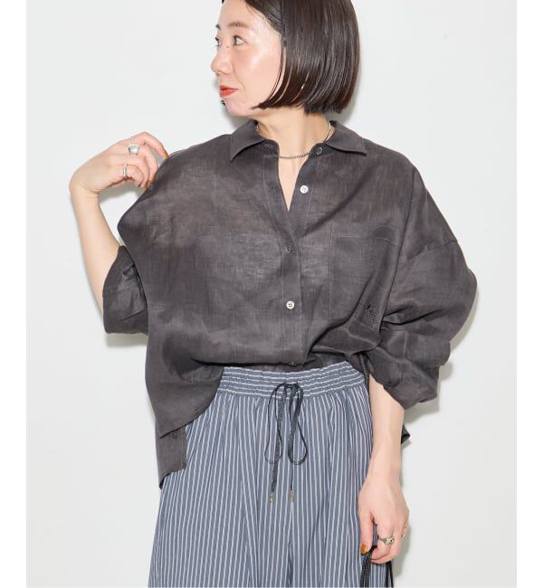 journal standard L'essage「ヨーロピアンフラックス刺繍ショートシャツ 2」|シャツ・ブラウス|