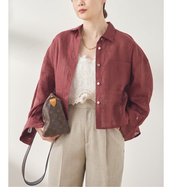 journal standard L'essage「ヨーロピアンフラックス刺繍ショートシャツ 2」|シャツ・ブラウス|