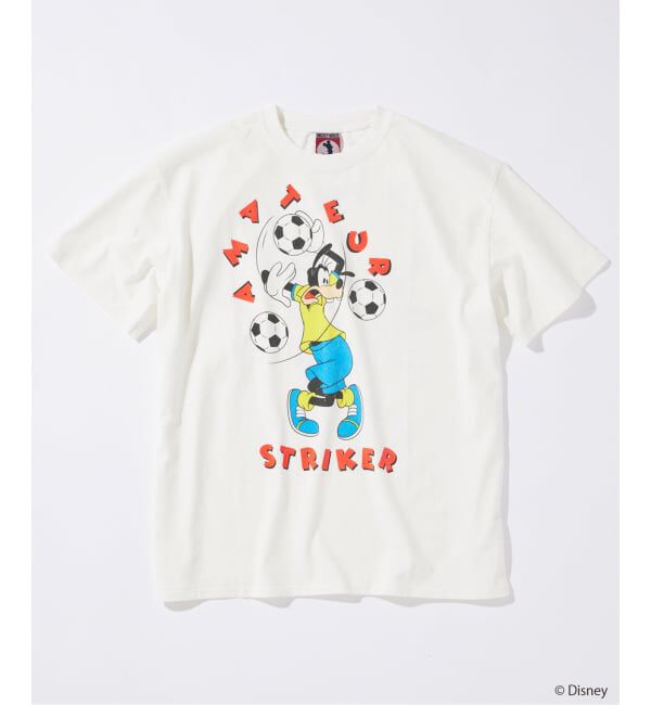 JOURNAL STANDARD「MICKEY MOUSE / ミッキー マウス 別注 サッカー プリント Tシャツ」|Tシャツ・カットソー|ホワイト