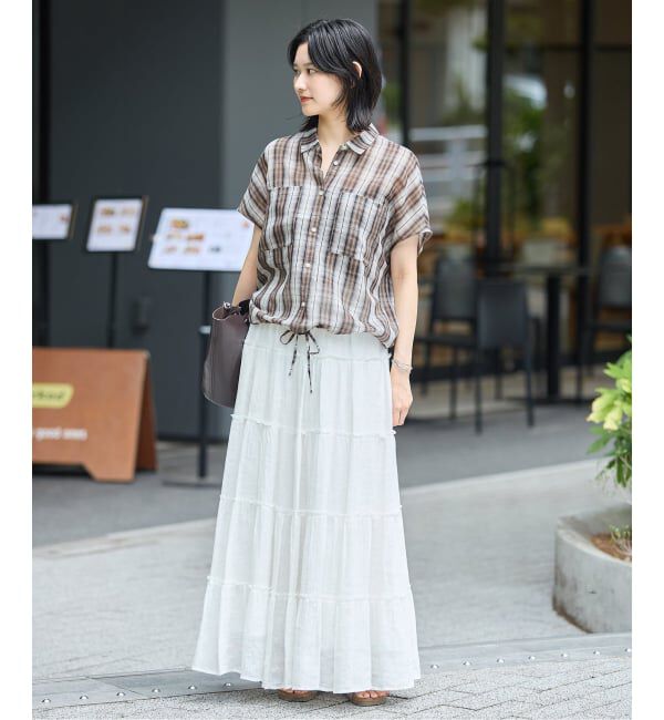 JOURNAL STANDARD「コットンシルクチェックドロスト シャツ」|シャツ・ブラウス|