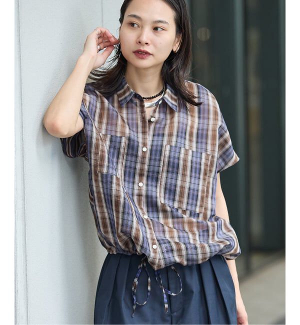JOURNAL STANDARD「コットンシルクチェックドロスト シャツ」|シャツ・ブラウス|