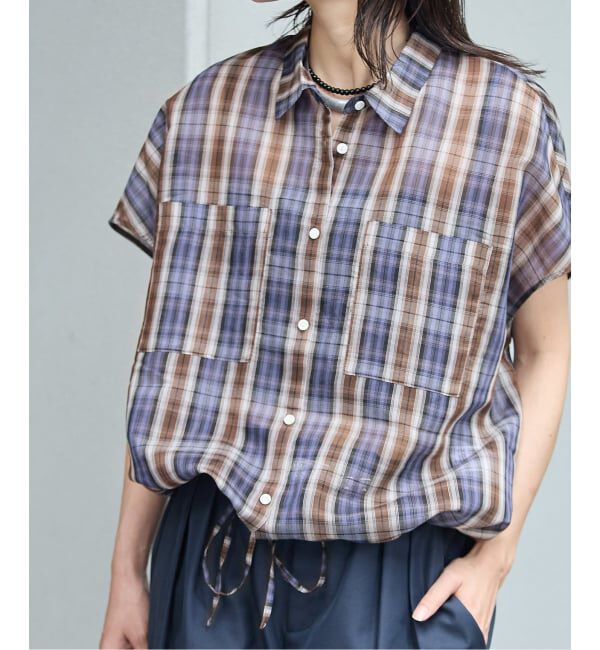 JOURNAL STANDARD「コットンシルクチェックドロスト シャツ」|シャツ・ブラウス|