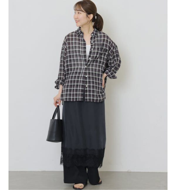 JOURNAL STANDARD relume「《追加2》コットンローンチェックオーバーサイズ」|シャツ・ブラウス|