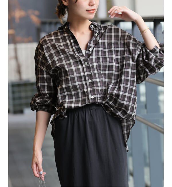 JOURNAL STANDARD relume「《追加2》コットンローンチェックオーバーサイズ」|シャツ・ブラウス|