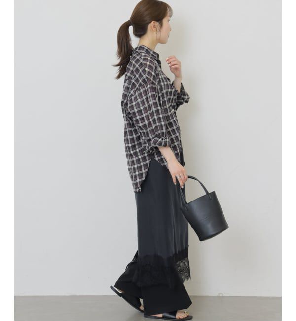 JOURNAL STANDARD relume「《追加2》コットンローンチェックオーバーサイズ」|シャツ・ブラウス|