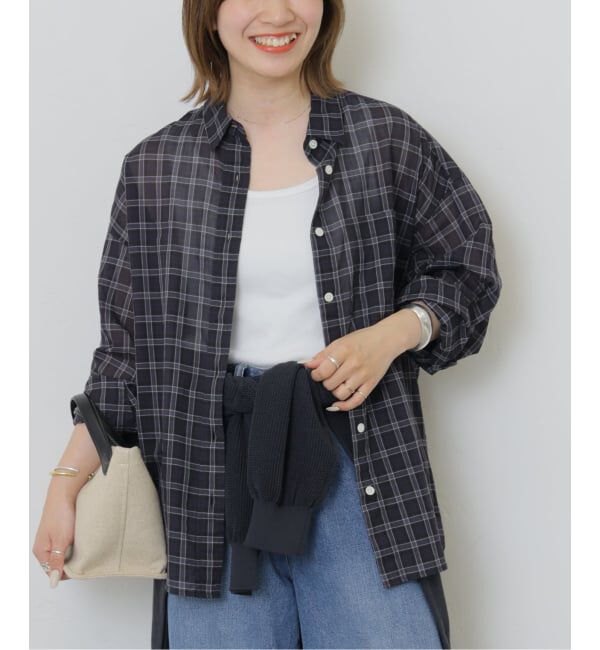 JOURNAL STANDARD relume「《追加2》コットンローンチェックオーバーサイズ」|シャツ・ブラウス|