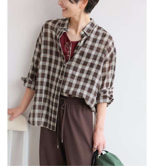 JOURNAL STANDARD relume「《追加2》コットンローンチェックオーバーサイズ」|シャツ・ブラウス|
