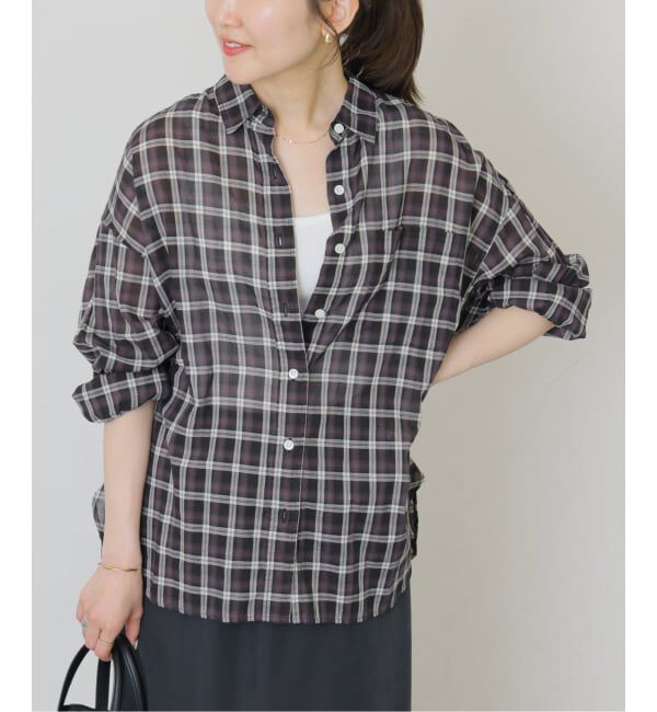 JOURNAL STANDARD relume「《追加2》コットンローンチェックオーバーサイズ」|シャツ・ブラウス|